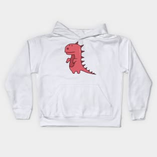 cute red t-rex dinosaur design Kids Hoodie